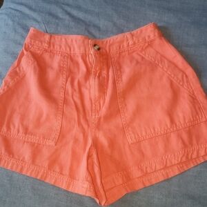 Universal Thread High-Rise Coral Cotton Shorts 4